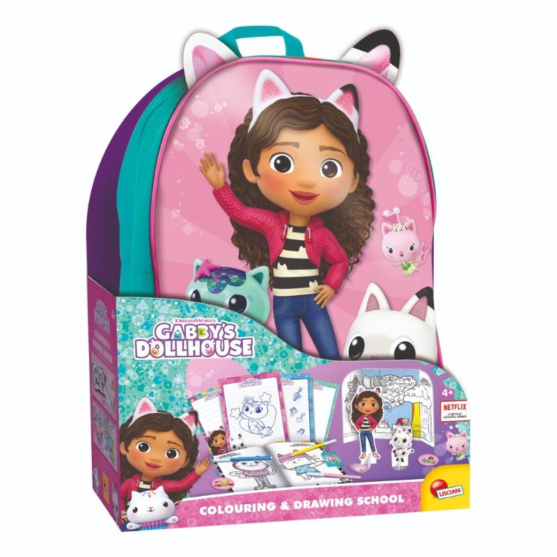Gabby's Dollhouse Coloring And Drawing School Backpack
