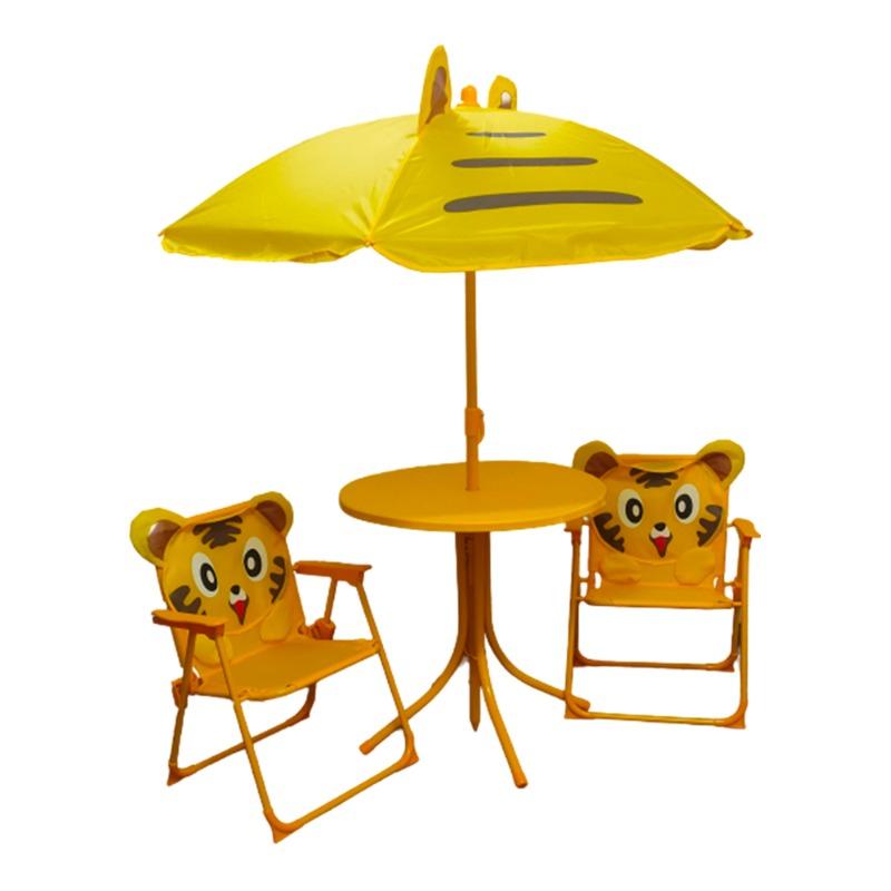مجموعة كراسي مع طاولة و مظلة