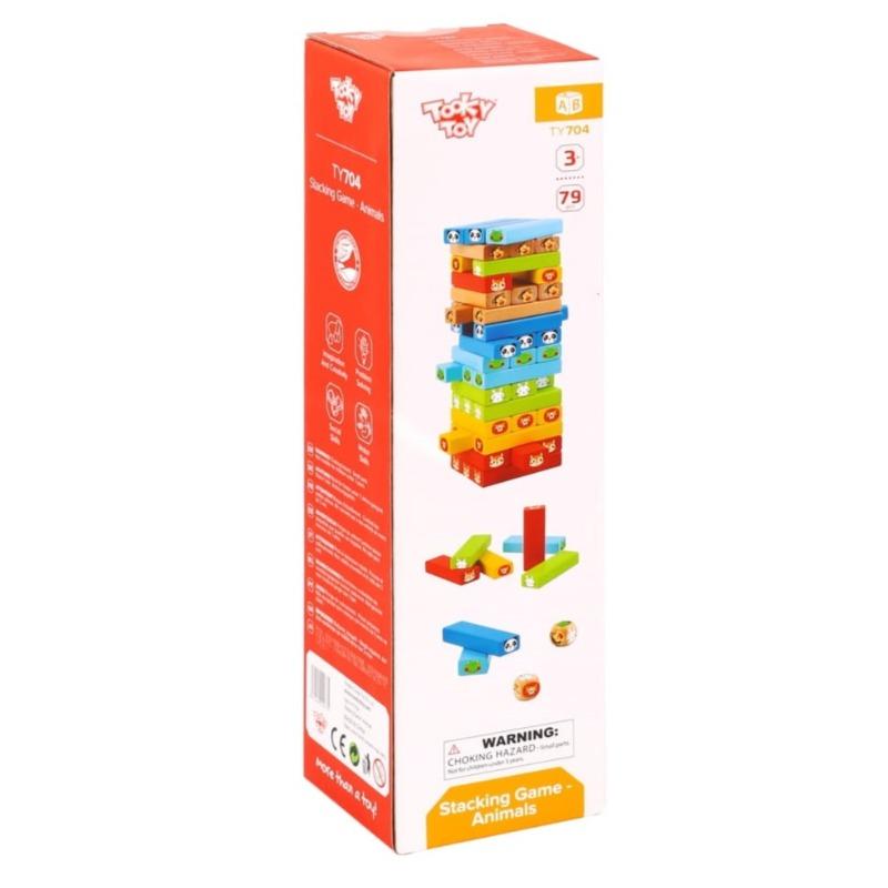 توكي توي - لعبة التراص الخشبية برسومات الحيوانات