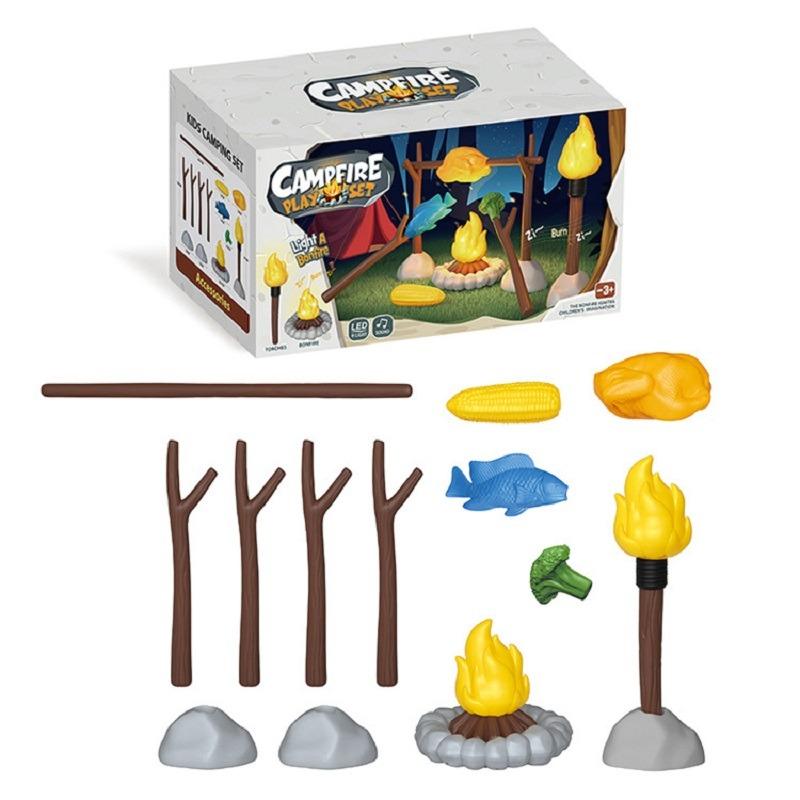 مجموعة لعب حطب المخيم - 14 قطعة