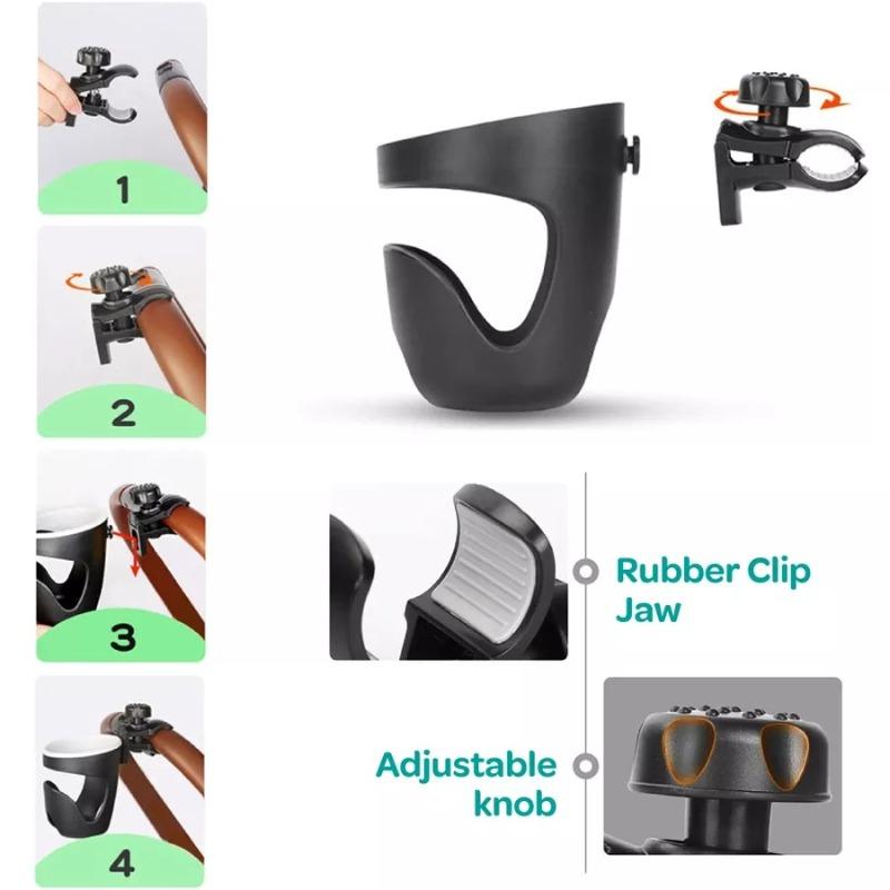 Moon Universal Cup Holder 360 Degree Rotating - Black
