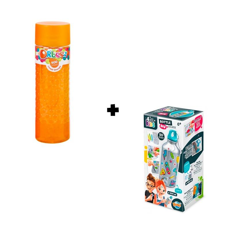 Squish & Sip Bundle (Orbeez Grown Bottle Solid Squishy Beads + Buki DIY Water Bottle)