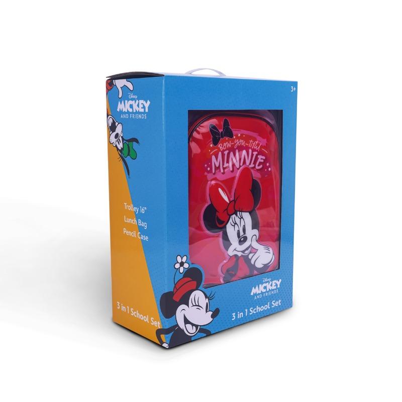 Disney Minnie Mouse 3-in-1 Trolley School Set 16" - Red