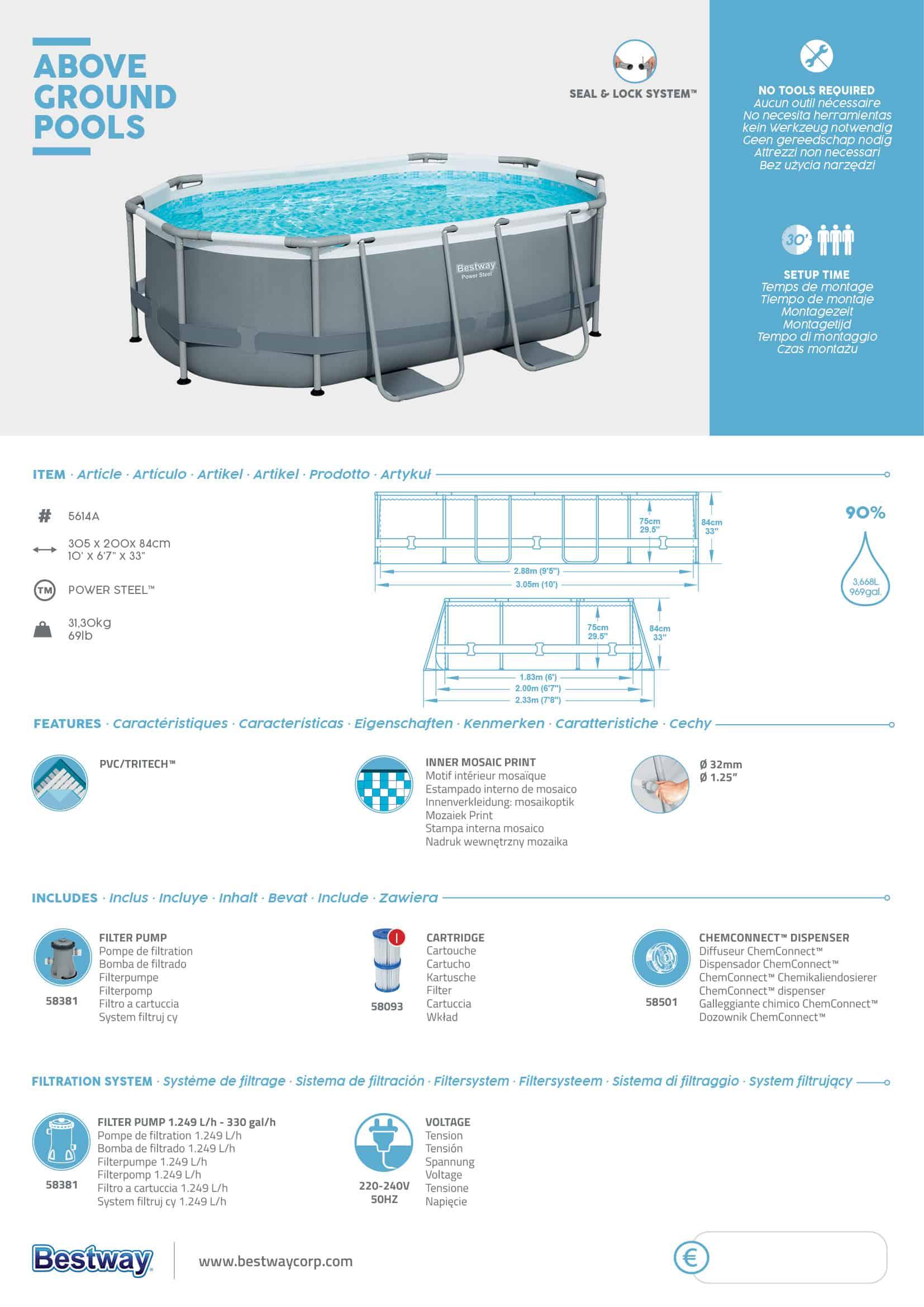 Bestway Power Steel Oval Pool Set