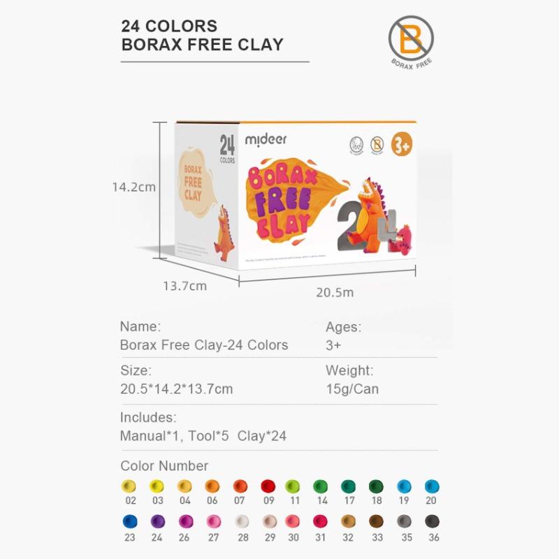 Mideer Borax Free Clay - 36 Colors
