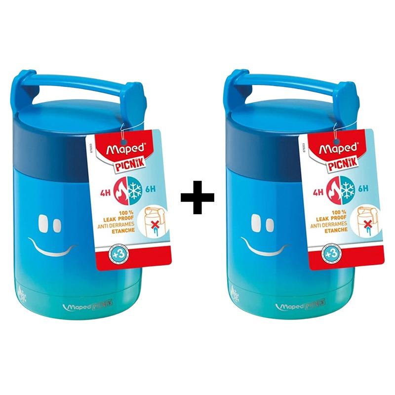 Buy 1 Get 1 Free Maped Hot And Cold Food Jar 350Ml - Blue