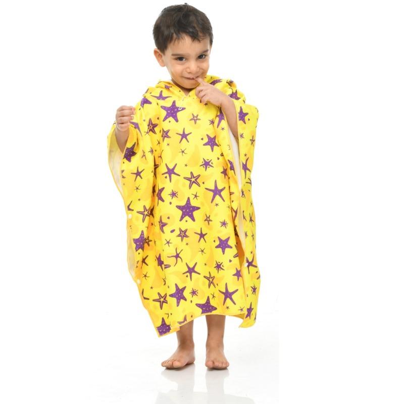 Seashell - Kids Beach Towel Yellow Stars