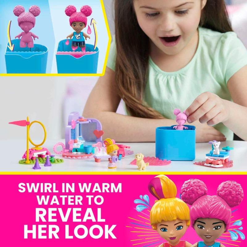 Mega Bloks Barbie Color Reveal Train 'n Wash Pets