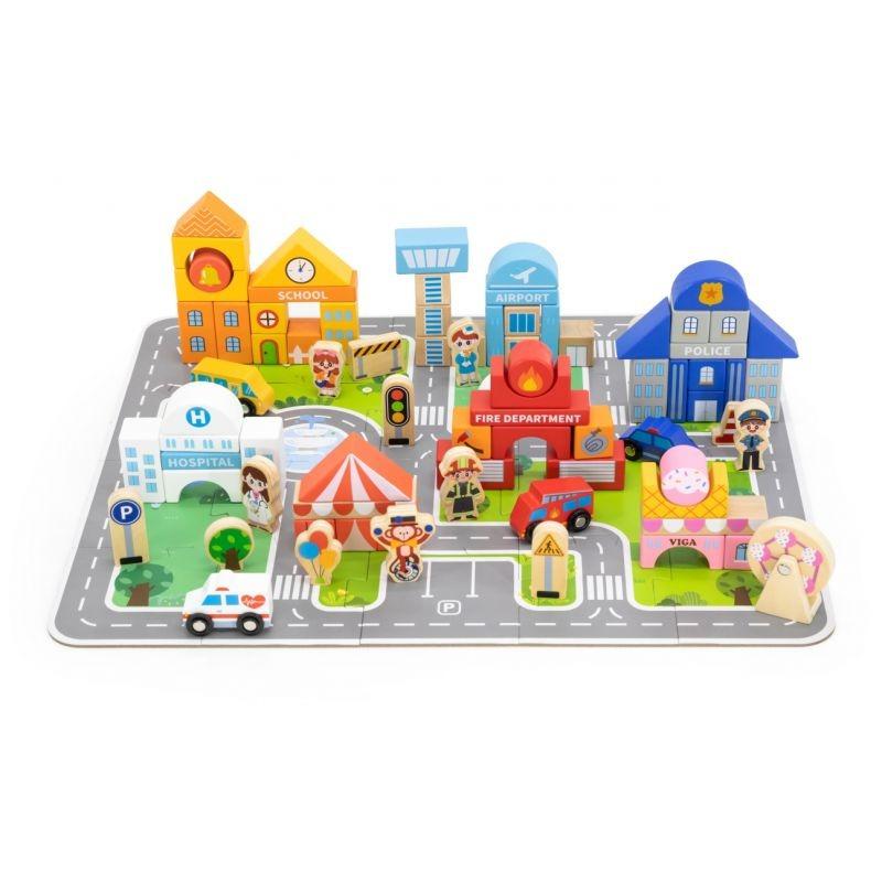 VIGA Puzzle and Blocks 100 Pcs - City