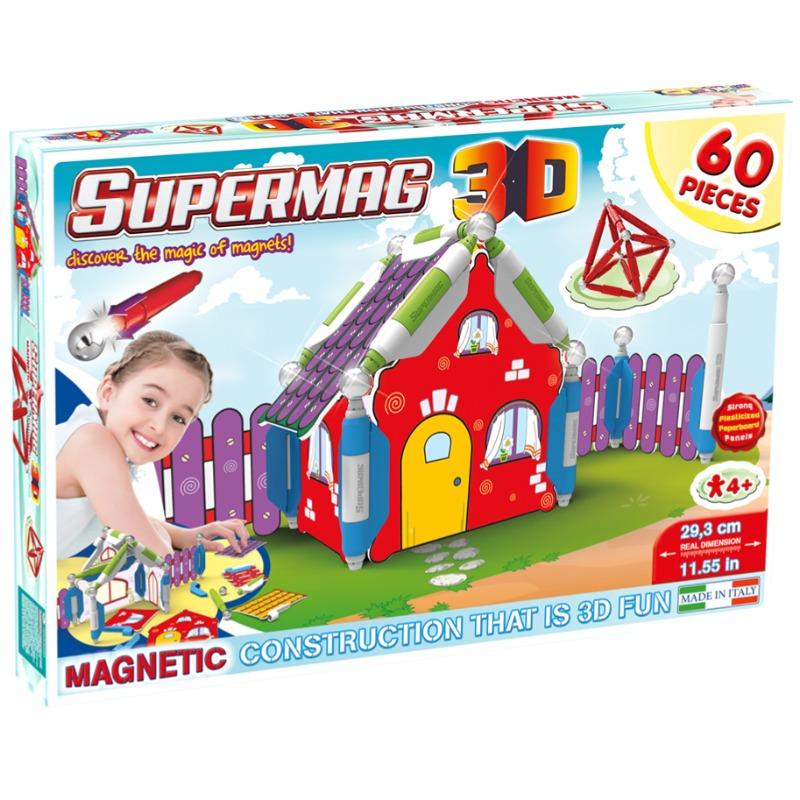 Supermag House Magnetic Building Blocks - 60 Pcs