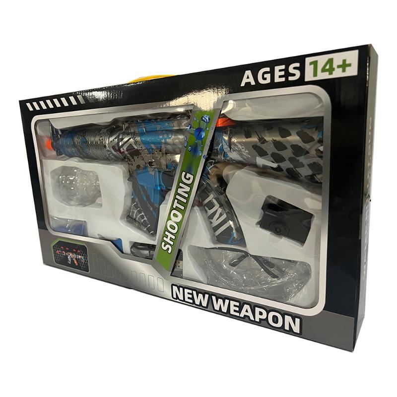 بندقية الية مع كرات الجل يتضمن بطارية لون ازرق