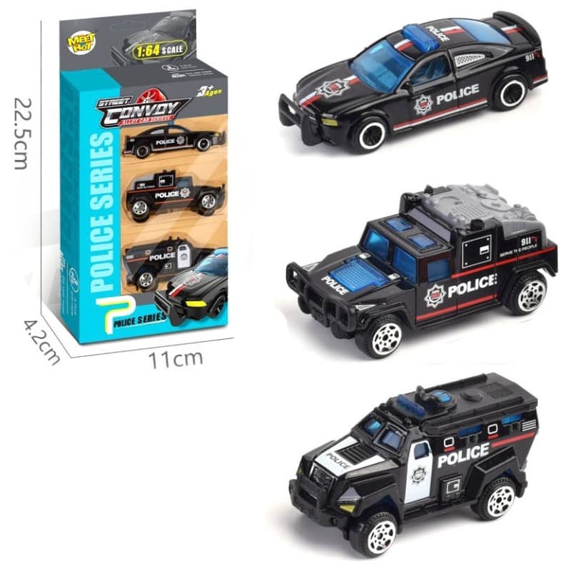 Meet Hot Street Convoy Alloy Police Cars - Multishapes