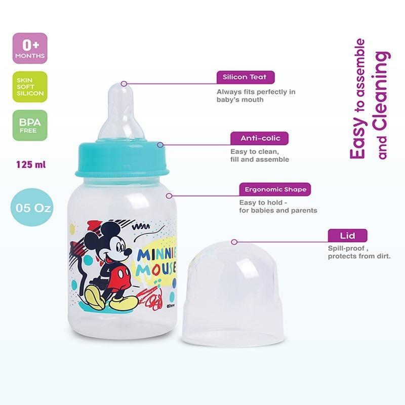 Baby Feeding Bottle 125ml Mickey Mouse - Blue