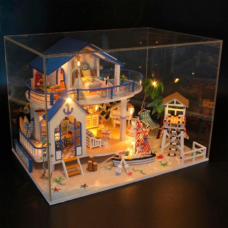 Miniature Mini Dollhouse With LED Light Playset