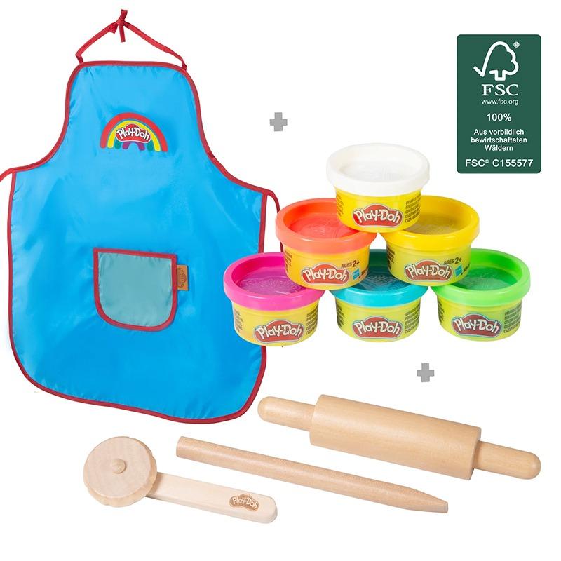 Play-Doh Play Set Wooden Tools Modelling Tins & Apron