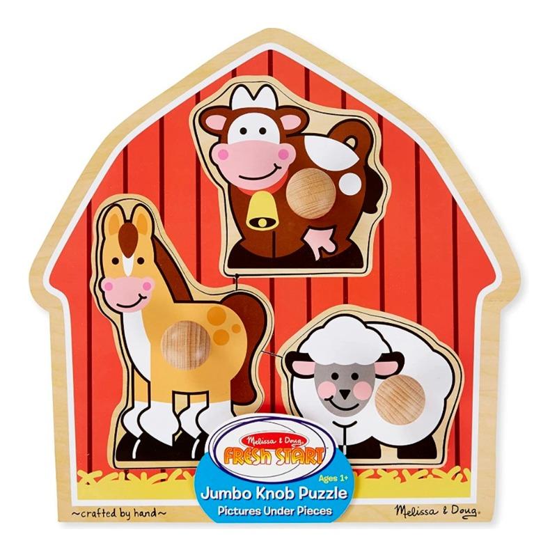 Melissa And Doug Barnyard Animals Jumbo Knob Wooden Puzzle