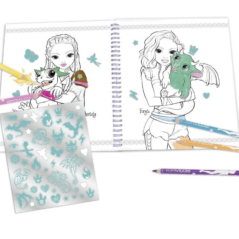 TopModel Coloring Book With Sequins Dragon Love