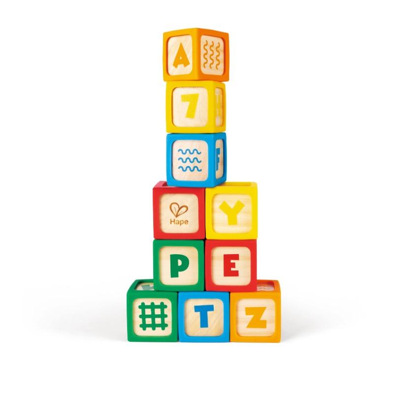 Hape - Grip-n-Stack Silicone And Wood Blocks