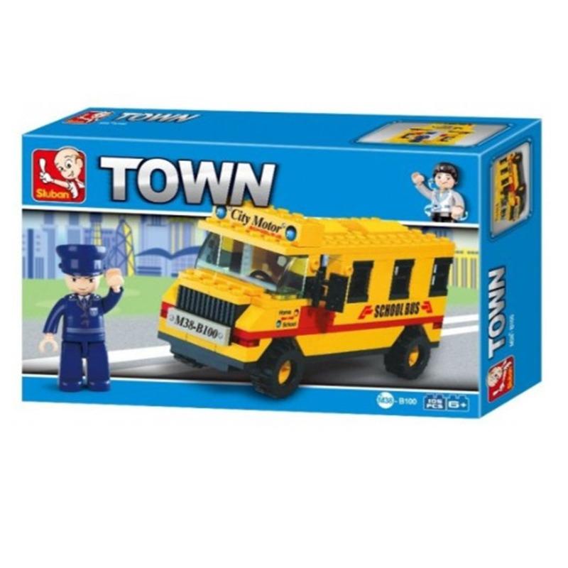 Sluban School Bus Building Block Set - 105 Pcs