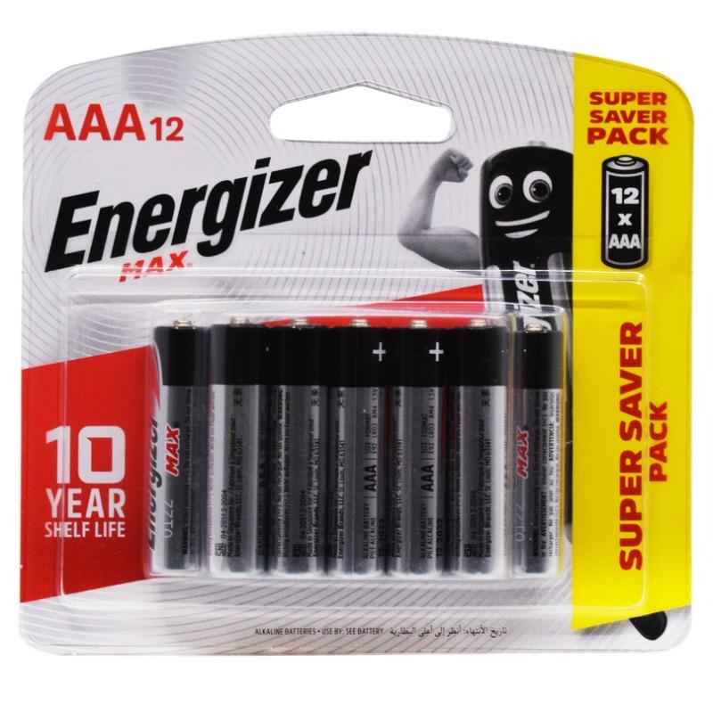 Energizer Max AAA Alkaline Batteries - 12pcs
