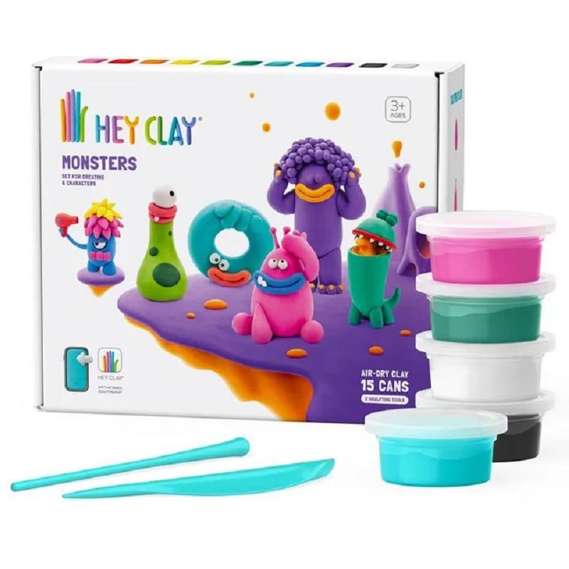 Hey Clay Monsters Modelling Air Dry Clay Kit - 15pcs