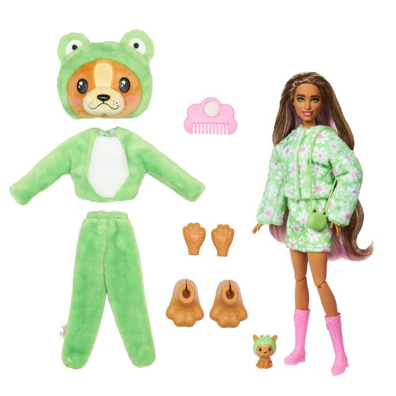 Barbie Cutie Reveal Doll with Stuffed Animal Outfit and 10 Surprises - Green
