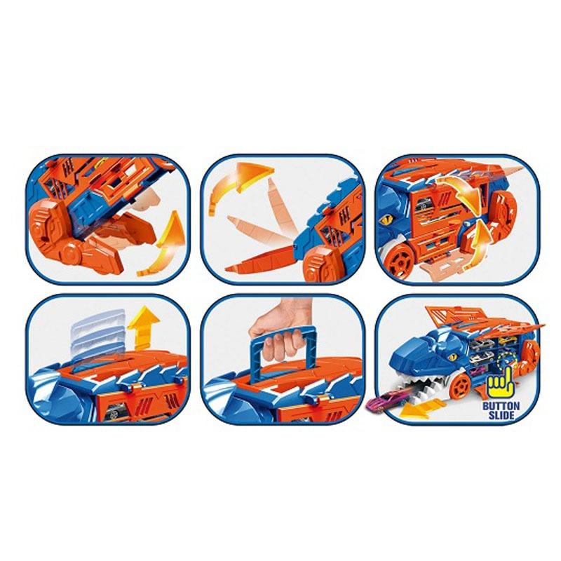 شاحنة الديناصور العملاقة مع 6 سيارات معدنية