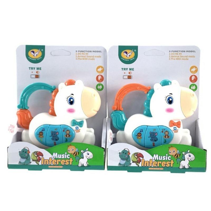 Colorful Musical Cartoon Horse - Interactive Toy for Kids