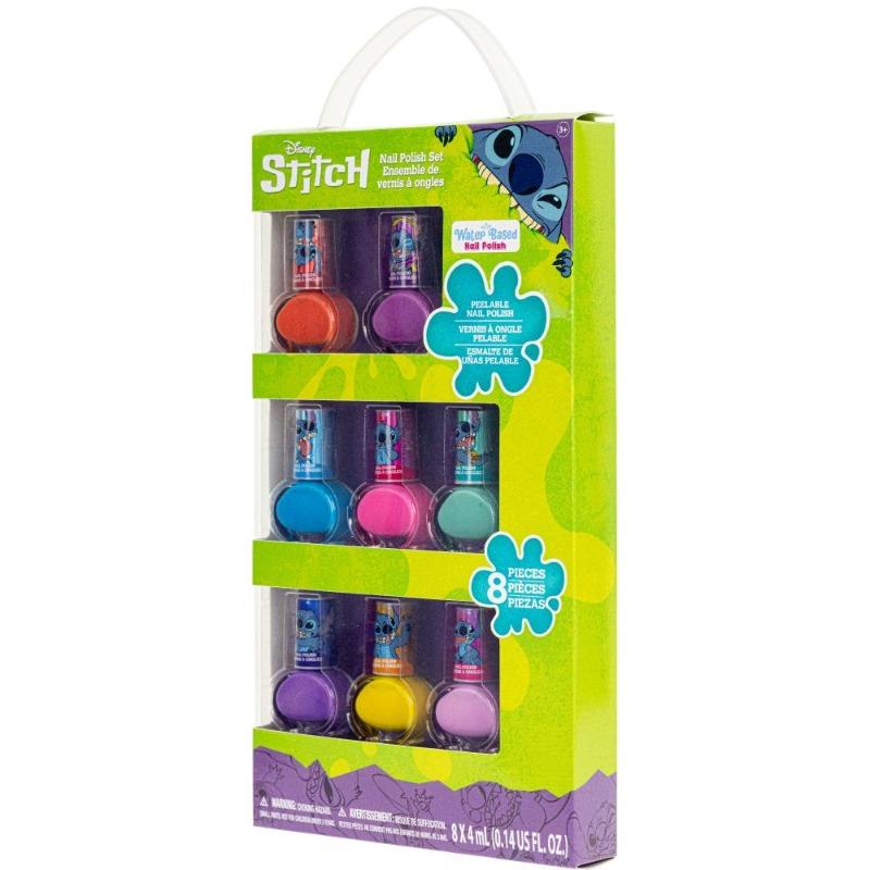 Disney Stitch 8-Pack Bubble Gum Scented Peelable Nail Polish Set for Kids