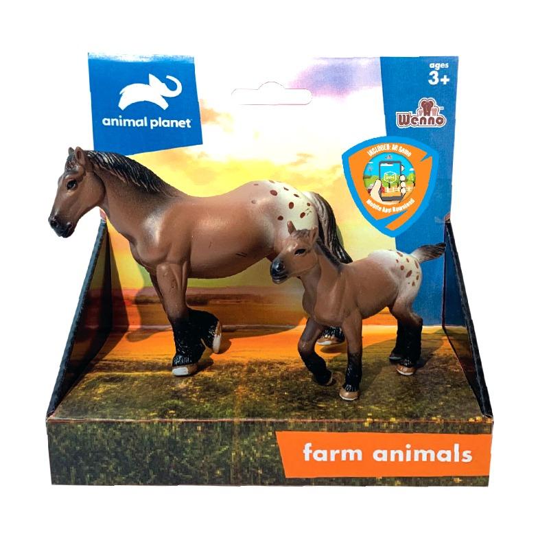 وينو - حيوانات المزرعة مجسم الحصان وصغيرها