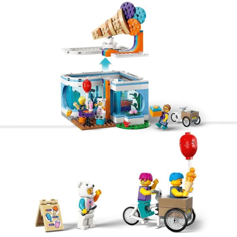 Lego City Ice Cream Shop Playset with Toy Cart Bike
