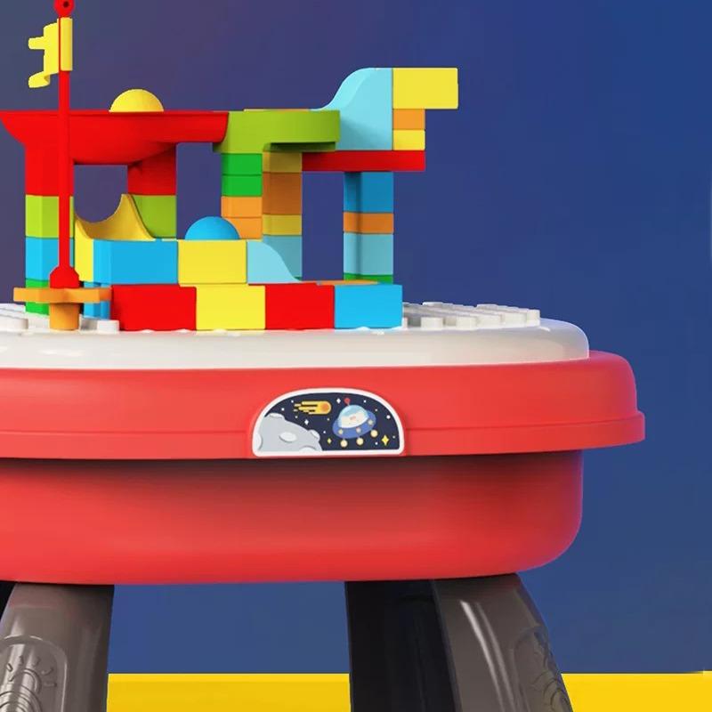 كيكيبيبي طاولة تعليمية مزدوجة السطح – أحمر