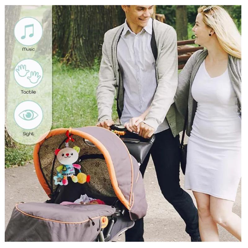 Moon Pull String Musical Toy For Stroller & Car Seats - Kitty