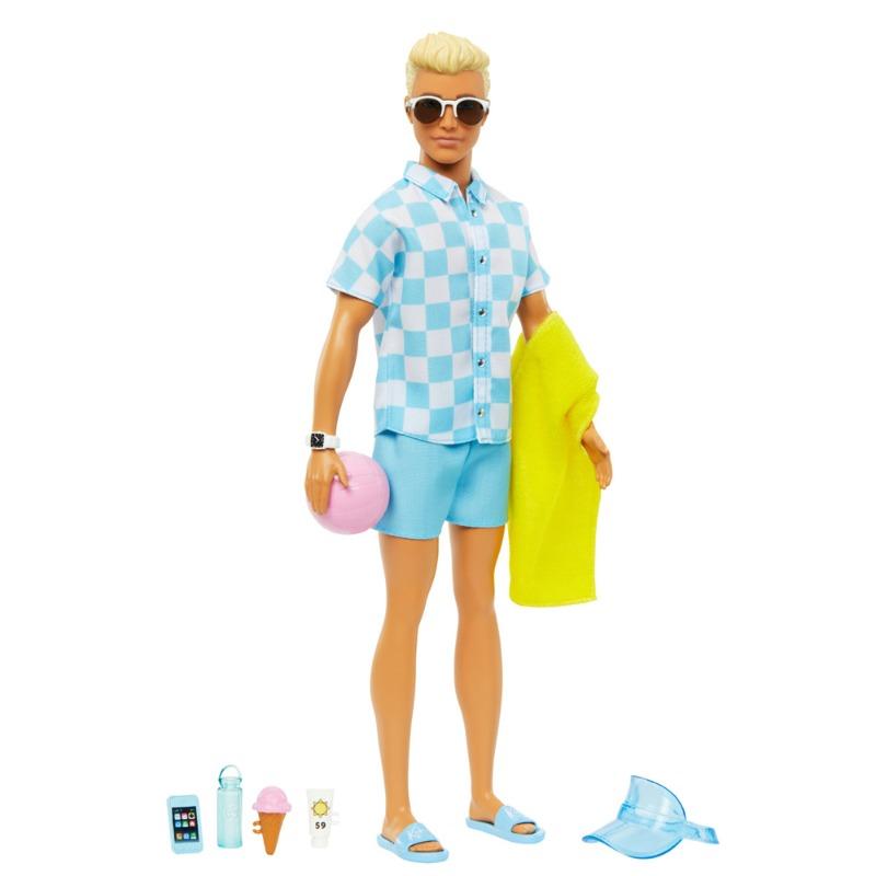 Blonde Ken Doll with Beach Accessories