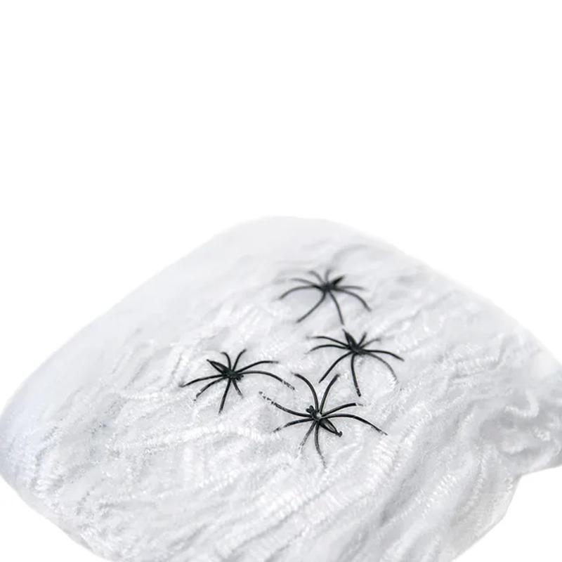 Mad Toys Creepy Black Spiders With White Spider Web Halloween - 8 Pcs