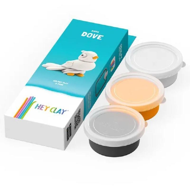 Hey Clay DIY Dove Plastic Modelling Air Dry Clay Kit - 3pcs