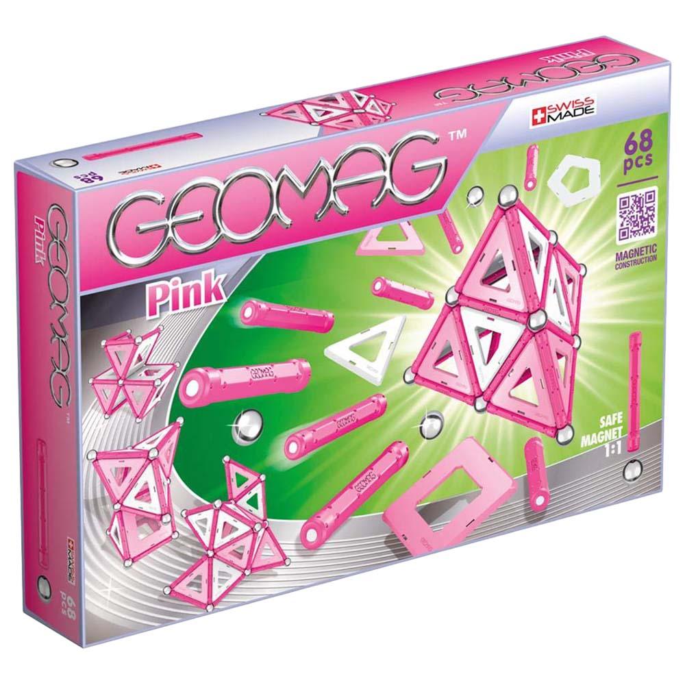 Geomag Pink Panels Magnetic Construction Set - 68 Pcs