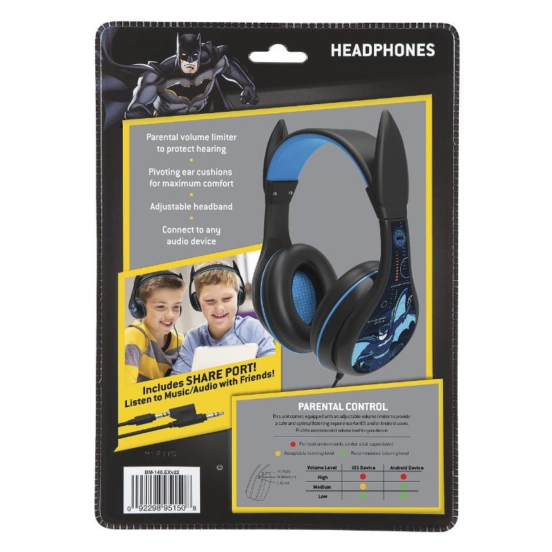 KidDesigns Youth Headphones With Share Port - Batman