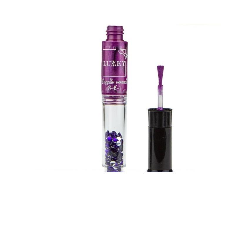 لوكي - قلم تصميم الأظافر 3 في 1 لون قرمزي 6 مل