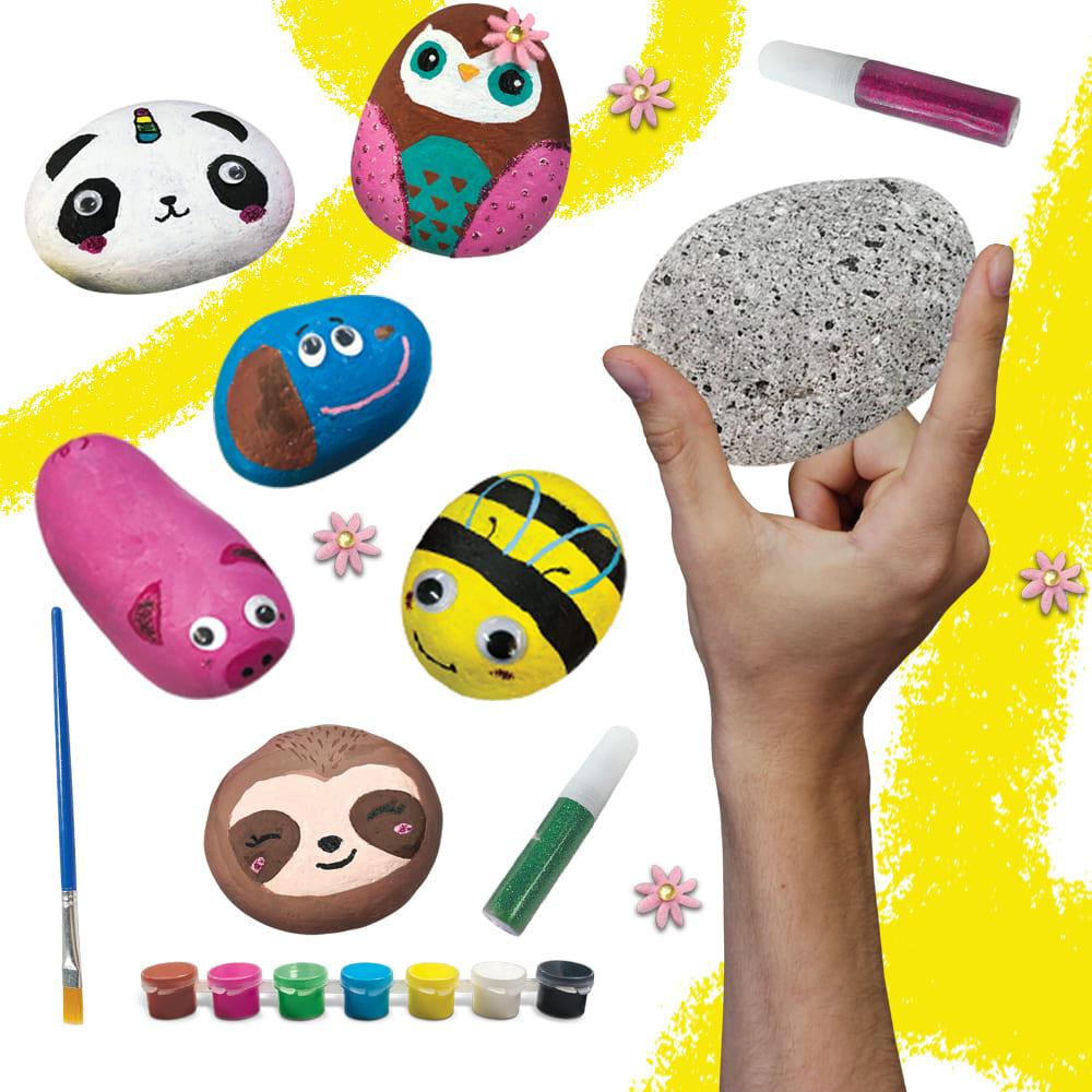 مجموعة الرسم والتلوين على الصخور بتصميم الحيوانات