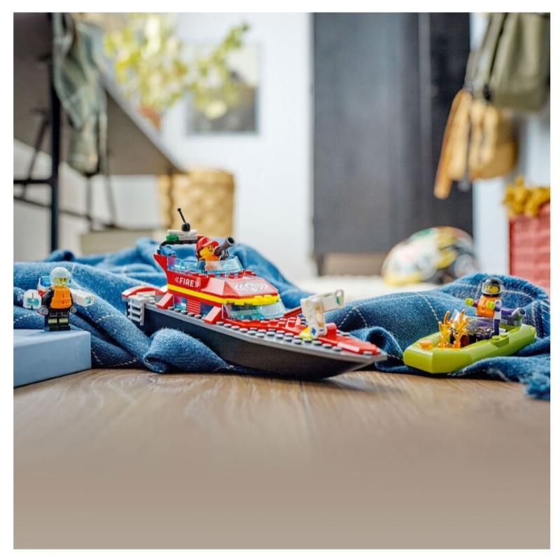 LEGO City Fire Rescue Boat Building Toy Set - 144 Pcs