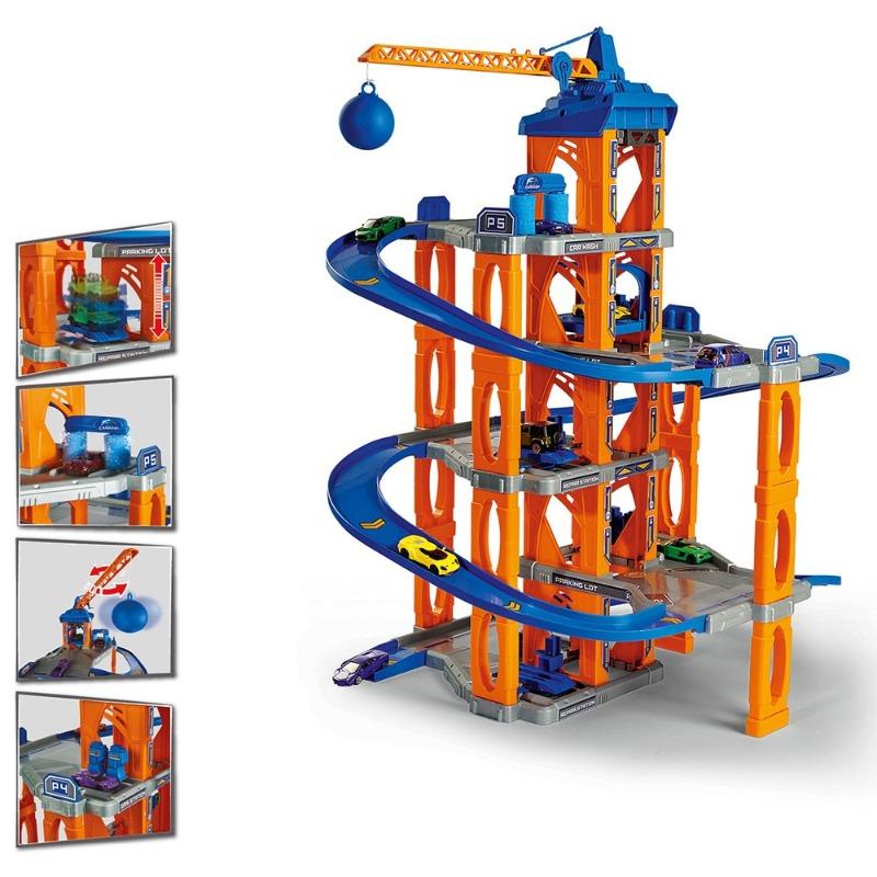 Majorette- Garage With Elevator And 5 Cars