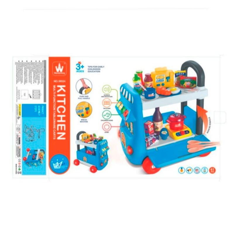 Huada - Kitchen Multi-Function Tableware Carts - Blue