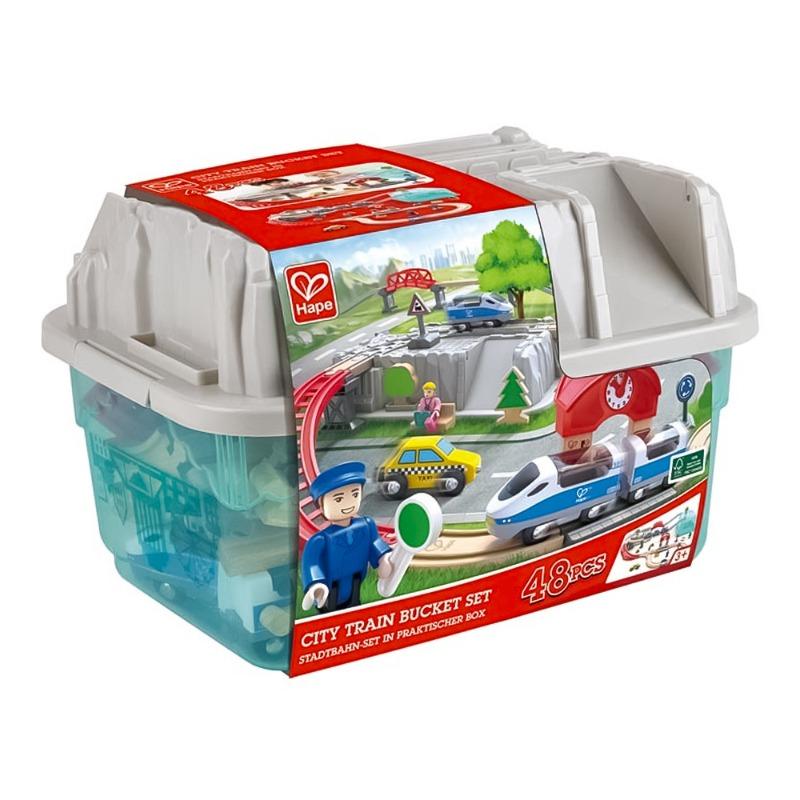 Hape City Train Bucket Set