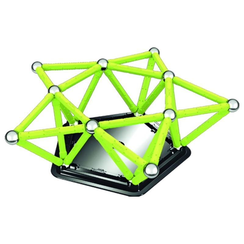 Glowy Build (Geomag Glow Magnetic Construction Set + Wheat Straw Puzzle DIY)