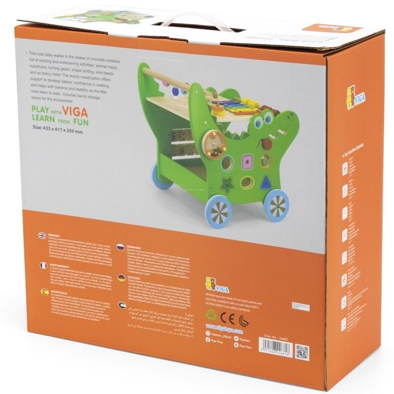 VIGA Wooden Activity Walker - Crocodile
