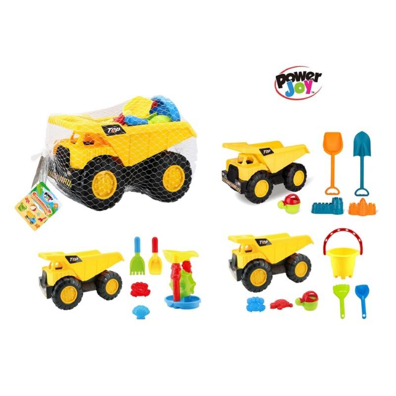باور جوي - مجموعة لعب شاحنة توب رمال الشاطئ 6 قطع متعدد الألوان