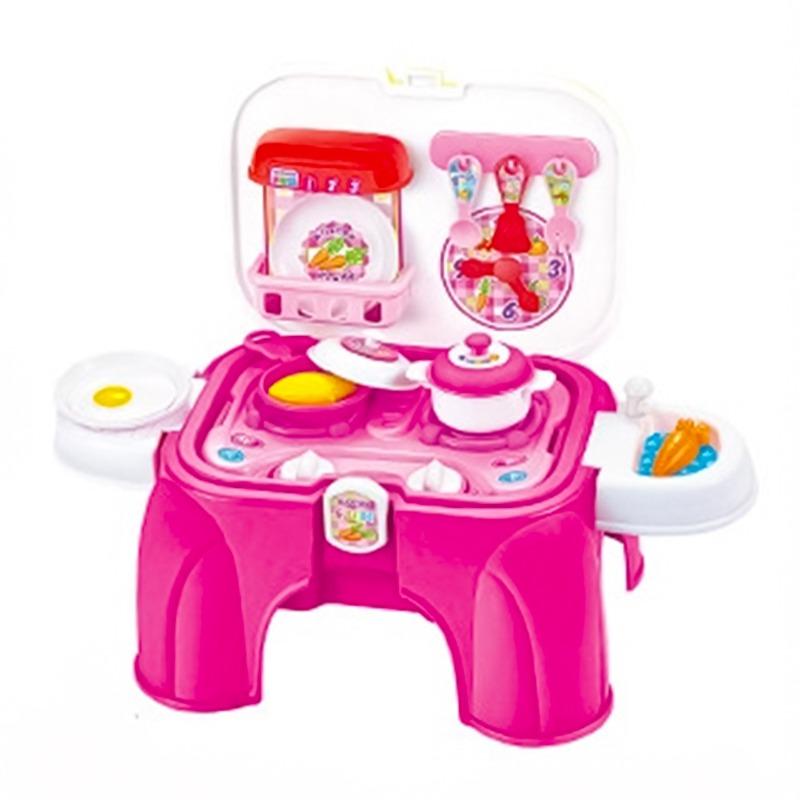 مجموعة لعب طاولة المطبخ - لون وردي