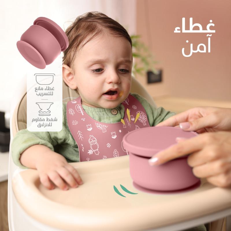 بيمبلي - مجموعة ادوات مائدة سيليكون 6 في 1 لون وردي