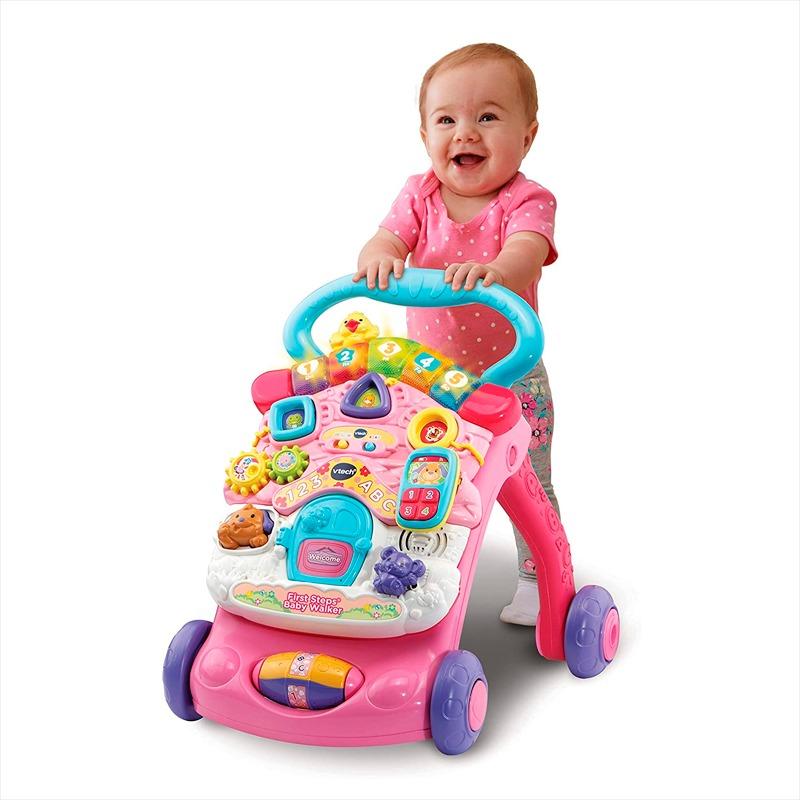 في تك - مشاية الأطفال للخطوات الأولى لون وردي